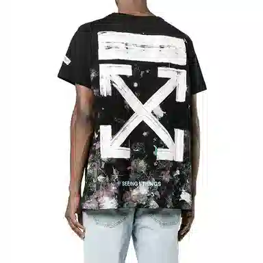 OFF-WHITE SS20 Firework Starry Ink Arrow Tee Black