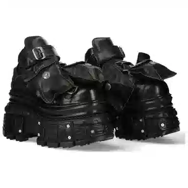 New Rock Short Boots 10cm Black