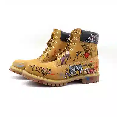 Timberland PREMIUM Series Low Heel Martin Boots Yellow Wide