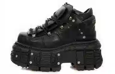 New Rock Retro Punk Platform Shoes Black