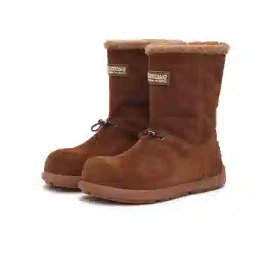 MASOOMAKE Suede Mid-Calf Snow Boots