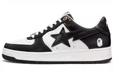 A BATHING APE STA Black White