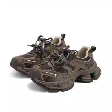 CENTRAL&KITTY Cool Casual Chunky Sneakers Mocha Brown