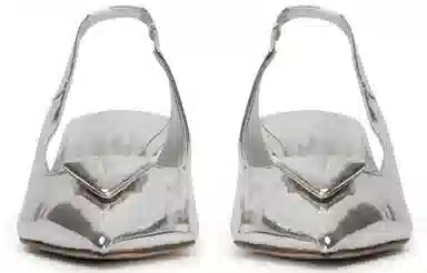 Tony Bianco PU Slingback 4.5cm Silver Shine