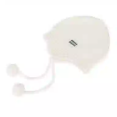 Miu Miu Wool Knit Beanie White