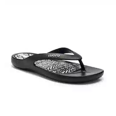 罗敷 舒适时尚百搭潮流外穿夹脚海边度假 防滑人字拖鞋 女