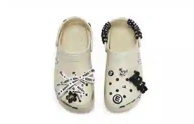 Crocs Classic Platform Clog Bone White Black