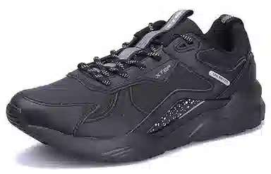 特步 低帮潮流运动休闲鞋 黑色