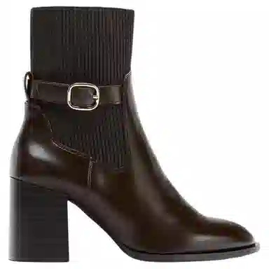 ZARA PU Ankle Boots Brown