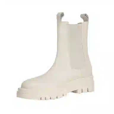 穿高跟鞋的吴大叔 头层牛皮 一脚蹬 短筒 切尔西靴 女款