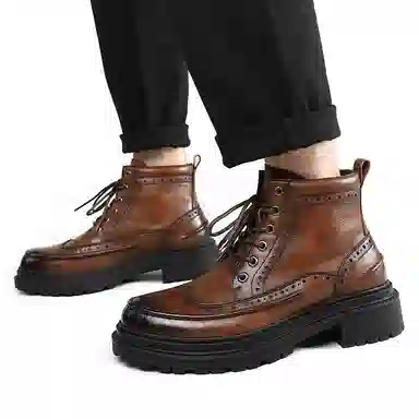Playboy Brogue Leather Boots