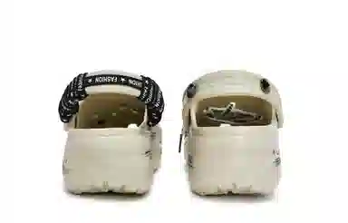 Crocs Classic Platform Clog Bone White Black