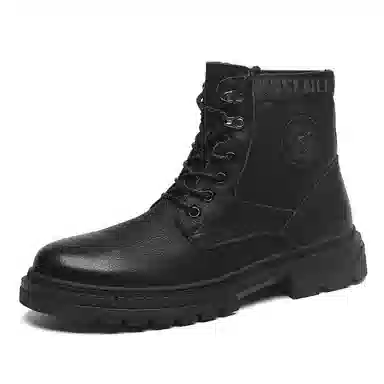 法派 时尚厚底 短中筒 马丁靴 男款 黑色