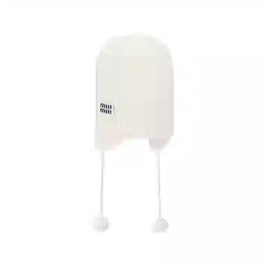 Miu Miu Wool Knit Beanie White