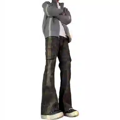 UPXIW Wide Leg Cargo Jeans Camo