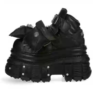 New Rock Short Boots 10cm Black