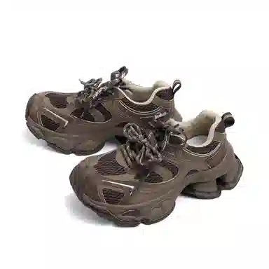 CENTRAL&KITTY Cool Casual Chunky Sneakers Mocha Brown