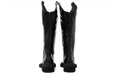 STOOSHE Pleated High Zip Boots Black