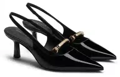 Charles & Keith Pointed Toe Metal Detail Heels