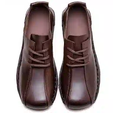 Jiezhou Vintage Leather Casual Shoes 4CM Women