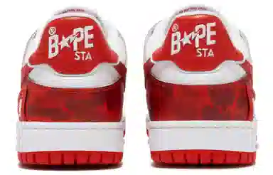 A BATHING APE Clutch Sta SK8 White Red