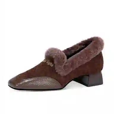 JESSICA SOPHIA Square Toe Block Heel 3.5cm