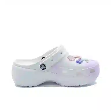 Crocs Classic Platform Lined Clog White Purple