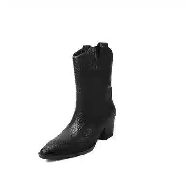 hankermeet Elephant Pattern Mid Heel Boots