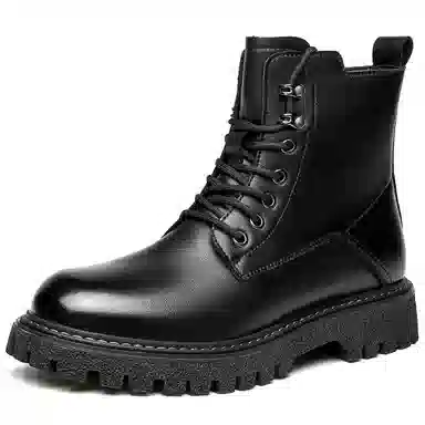 Fapai Classic Lace-Up Martin Boots Black