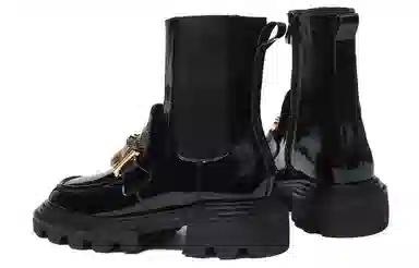 STOOSHE Chelsea Boots Thick Sole Side Zipper Black