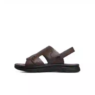 红蜻蜓 牛皮革 舒适百搭 沙滩凉鞋 男款 棕色