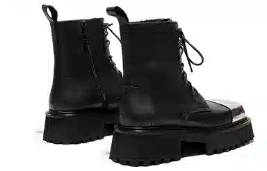 STOOSHE Mecha Series Metal Toe Martin Boots Black