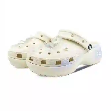 Crocs Classic Platform Clog Bone White