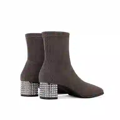 Jessica Sophia Suede Crystal Slim Ankle Boots