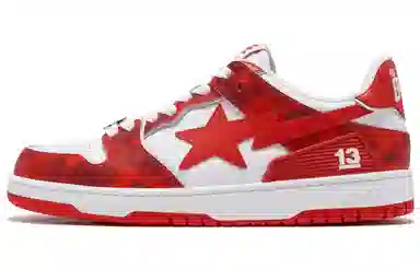 A BATHING APE Clutch Sta SK8 White Red