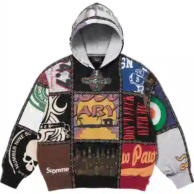 Supreme x Number (N)ine Patchwork Zip Up Hoodie