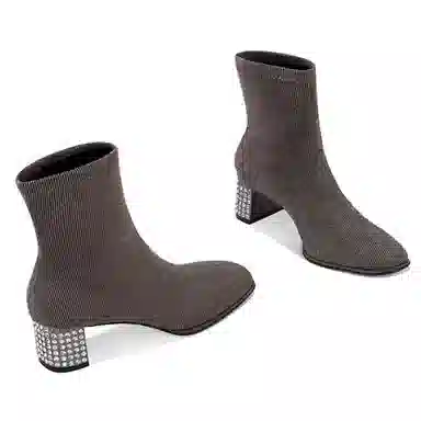 Jessica Sophia Suede Crystal Slim Ankle Boots