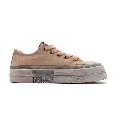 Mengsai Brown Canvas Sneakers