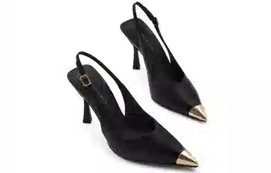 Charles & Keith PU Pointed Toe Heeled Sandals