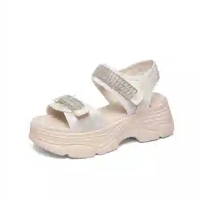 金丝兔 牛皮革 休闲舒适潮流时尚百搭 沙滩凉鞋 女款