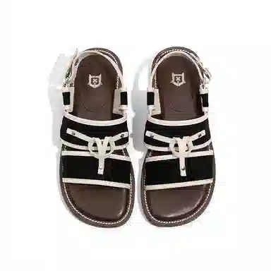 老喵 布 舒适百搭 透气 沙滩凉鞋 女款 黑色