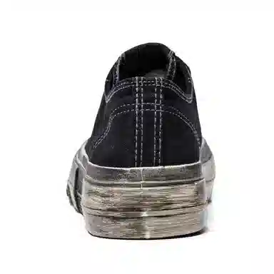 Mengsai Low Canvas Sneakers Black