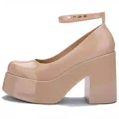 Melissa Chunk Heel Pumps Light Brown