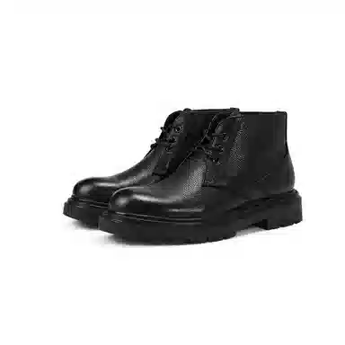 维戈 头层牛皮 时尚厚底 短筒 马丁靴 男款