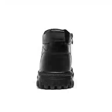 正泰 牛剖层革 时尚舒适 短靴 男款 黑色