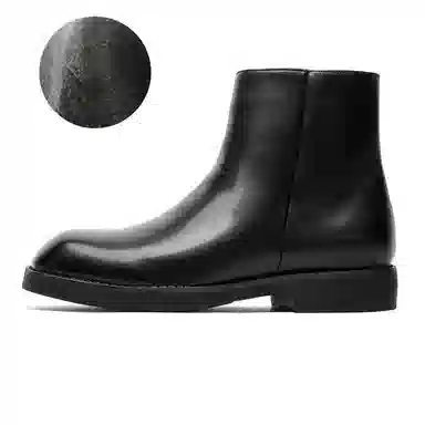 合成革 时尚潮流底厚增高百搭之选 短靴 男款 黑色