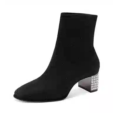 Jessica Sophia Suede Crystal Slim Ankle Boots