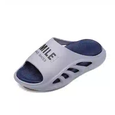 英伦骑士 舒适百搭 踩屎感 潮流时尚一字拖鞋 男款 灰蓝