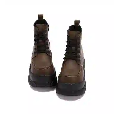 优质皮面厚底休闲百搭松糕鞋 短靴 女款