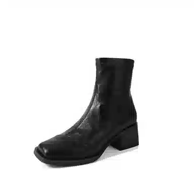 PVAJ Square Toe Elastic Block Heel Boots